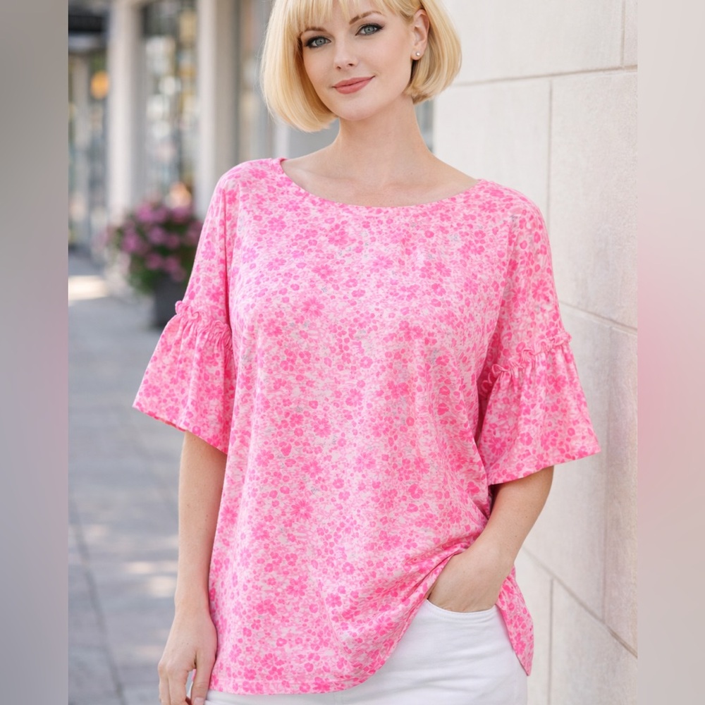 Lilly Pulitzer Pink Floral Blouse